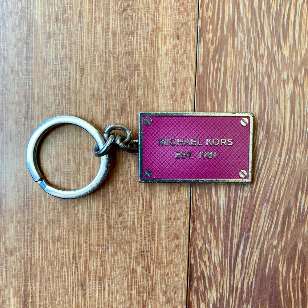 Authentic Michale Kors MK Pink Silver Keychain